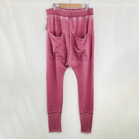LAST ONE Free People Cozy All Day Harem leggings Winding Roads red sweatpants - Picture 4 of 7